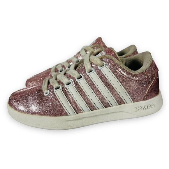 K-Swiss Classic Glitter Pink / White 53643-601 Youth 12 - Picture 2 of 11